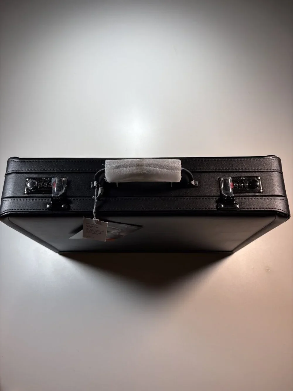 Samsonite Expandable Leather Attache Briefcase Black NIB Combination Locks